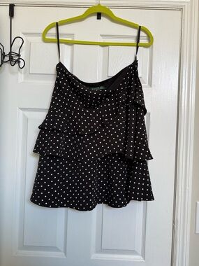 Ralph Lauren Black & White Polka Dot Tiered Cami